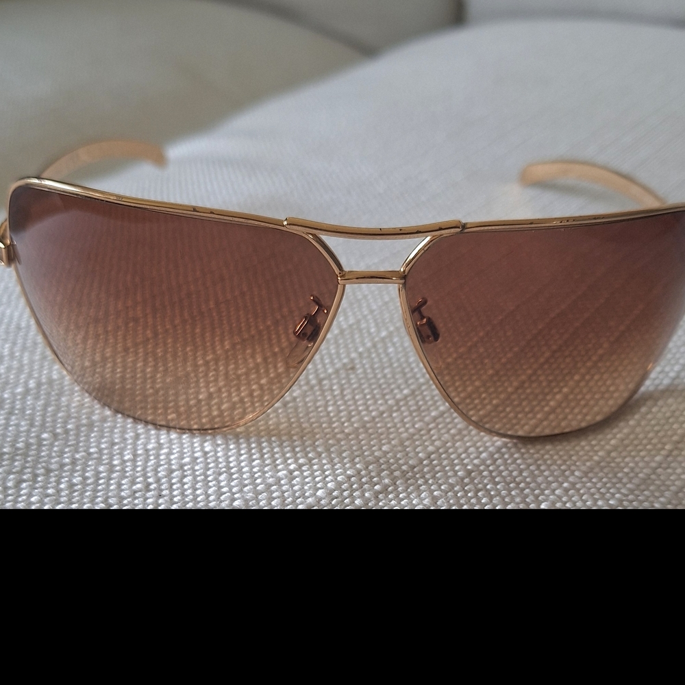 CHANEL 4141-Q Gold Frame Brown Gradient Aviator Sunglasses